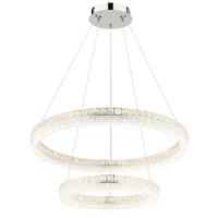 LED-Hängeleuchte Memory-Funktion - Klar/Chromfarben, Design, Glas/Kunststoff (80/120cm) - Globo