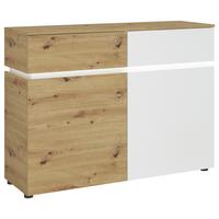 Sideboard Luci Weiß Eiche Artisan/Weiß B: 120,4 cm - Weiß/Eiche Artisan, Trend, Holzwerkstoff (120,4/90,1/40cm) - MID.YOU
