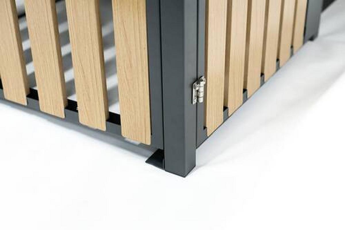 Mülltonnenbox Mülltonnenbox 2-Fach 240 Liter - Anthrazit/Naturfarben, Basics, Metall (84/125/134cm)