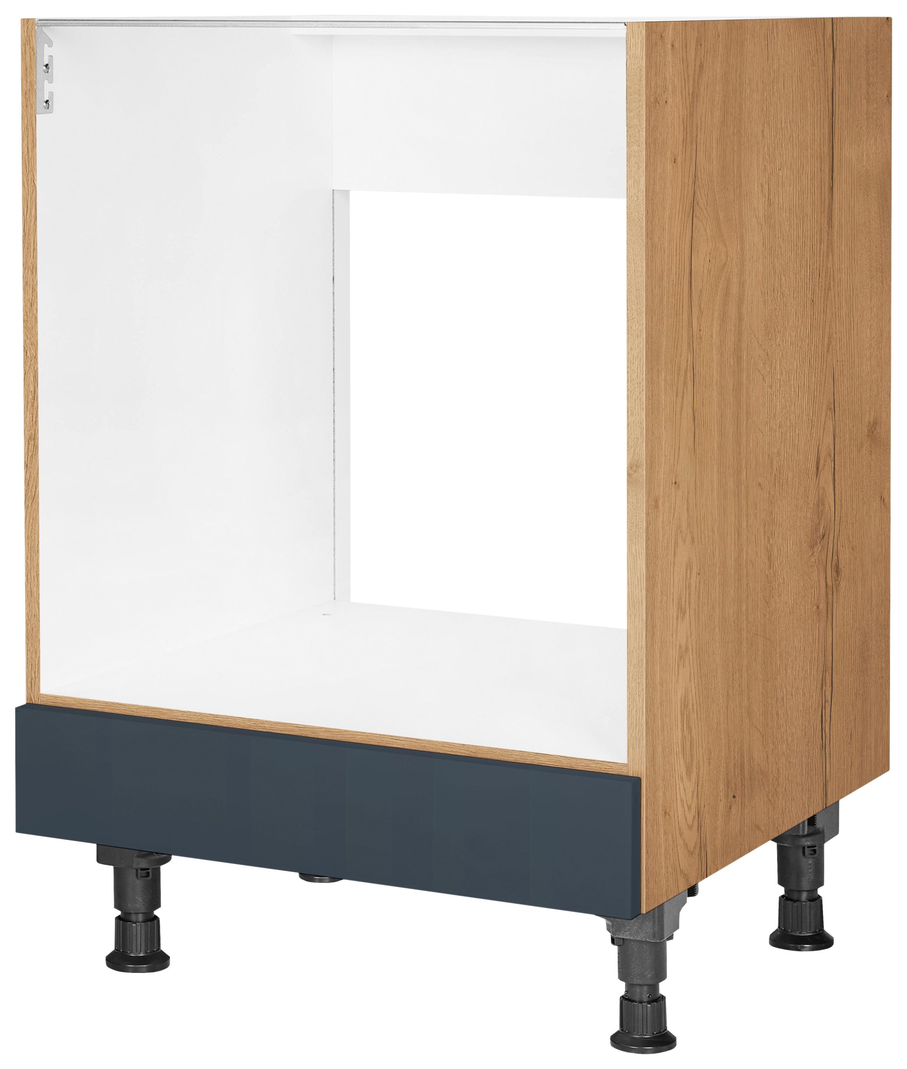 Herdumbauschrank Easytouch - Blau/Eichefarben, MODERN, Holzwerkstoff (60,0/87,0/56,0cm) - Nobilia