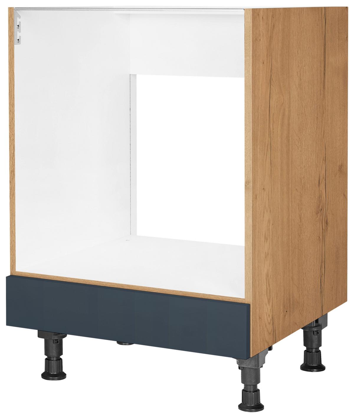 Herdumbauschrank Easytouch - Blau/Eichefarben, MODERN, Holzwerkstoff (60,0/87,0/56,0cm) - Nobilia