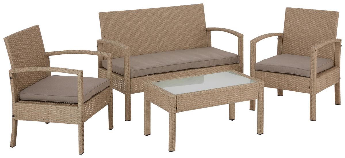 Lounge-garnitúra Sydney - szürke, Modern, műanyag/Üveg - Ondega