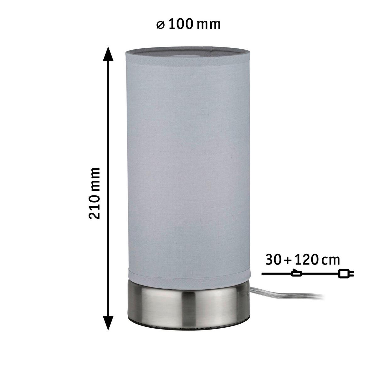 Tischlampe Silberfarben/ Weiß - Silberfarben/Weiß, Basics, Textil/Metall (10/21cm) - Paulmann