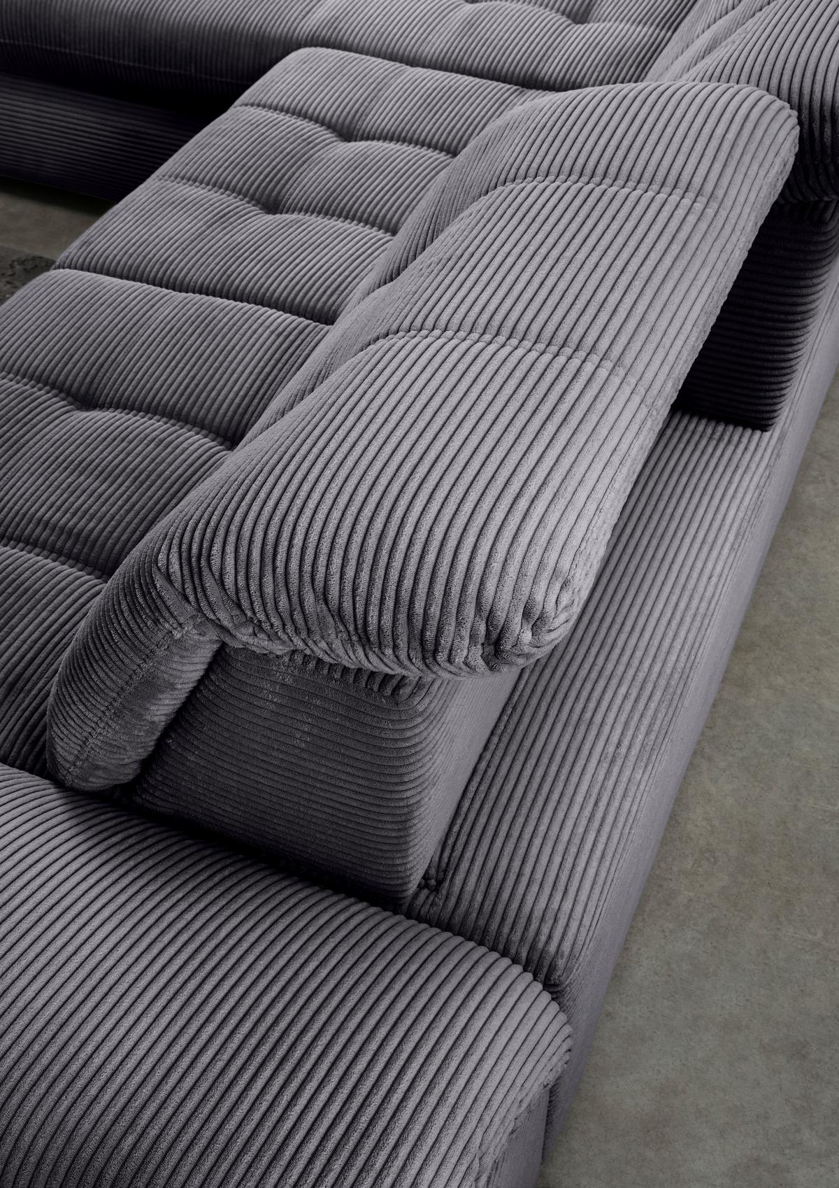 Eckschlafsofa Delphino, Grau S: 189x273 cm - Schwarz/Grau, MODERN, Textil (189/273cm) - Livetastic