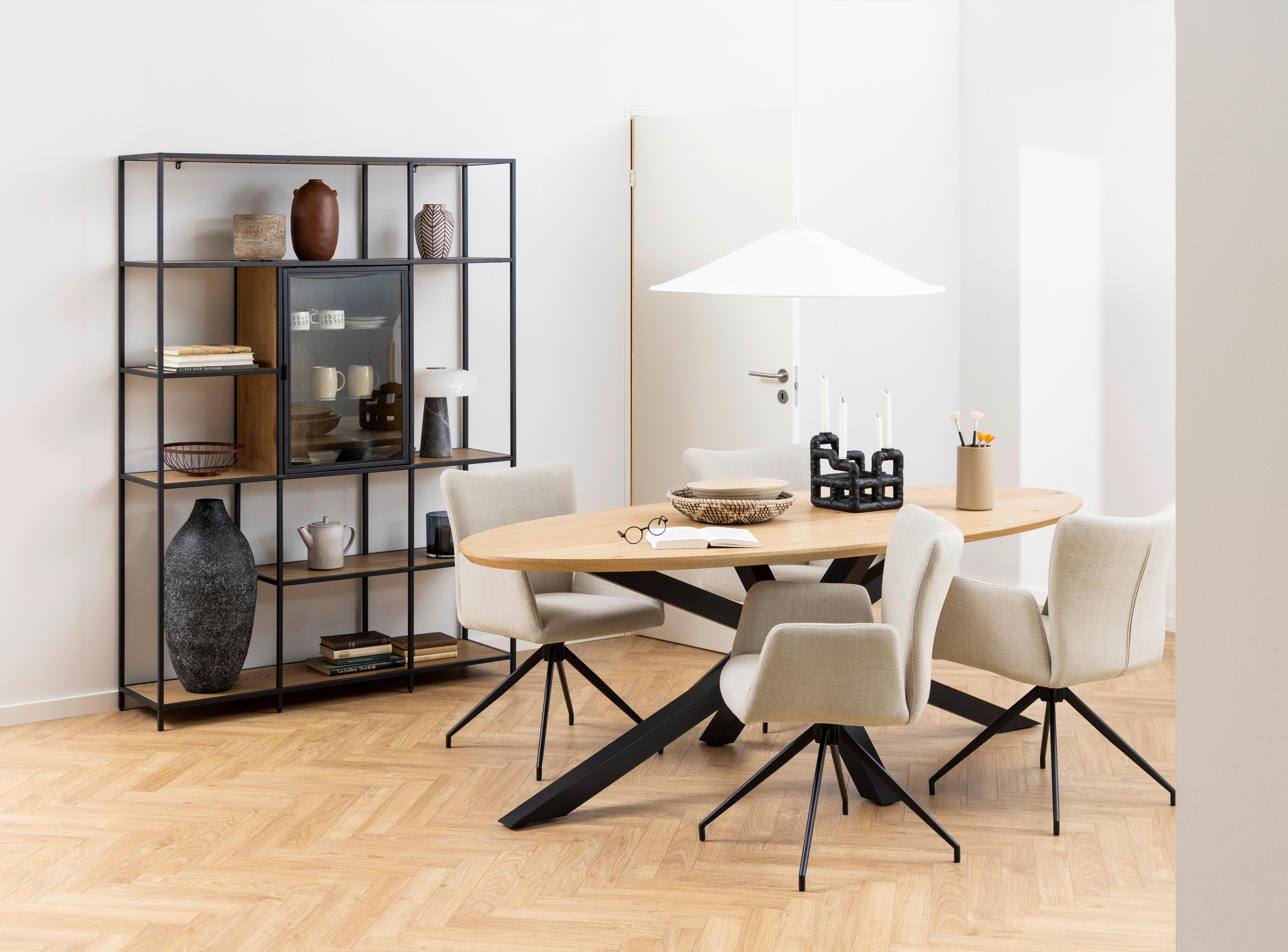Esstisch Heaven - Schwarz/Naturfarben, MODERN, Holz/Holzwerkstoff (220/100/75,5cm) - MID.YOU