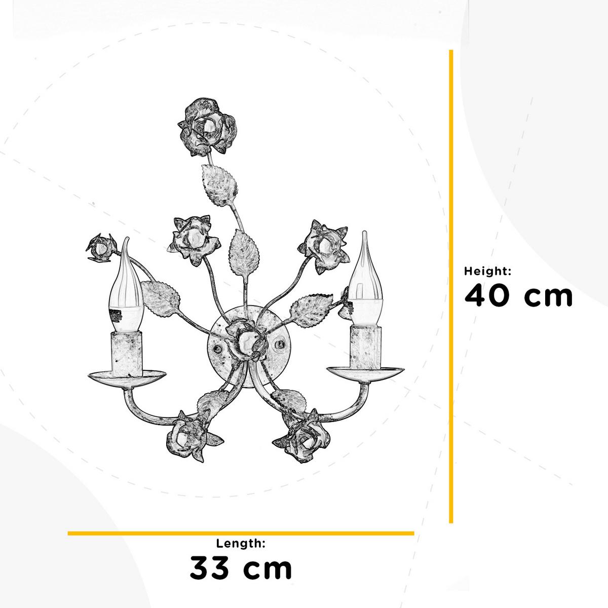 Wandleuchte Carolina Perlmutt L: 33 Cm - Perlmutt, KONVENTIONELL, Metall (33/17/40cm)