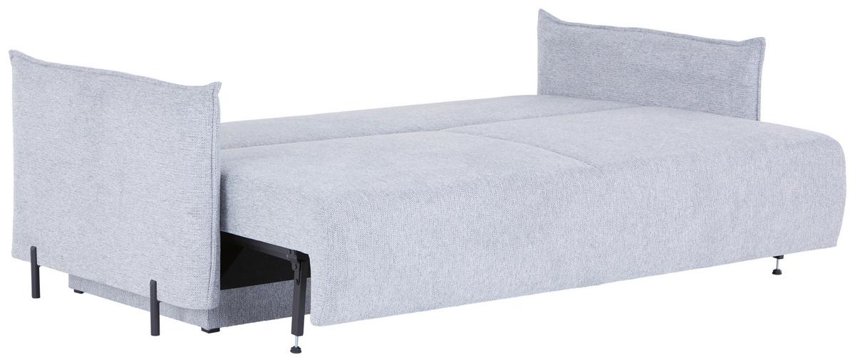 3-sitzer-sofa Mit Schlaffunktion Giulia B:217cm - Hellgrau/Schwarz, MODERN, Textil (217/75-95/112cm) - Luca Bessoni