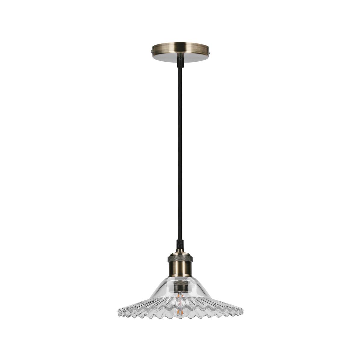 Pendelleuchte 50101273 Geneva - Schwarz, KONVENTIONELL, Glas/Metall (21.5/21.5/90cm)