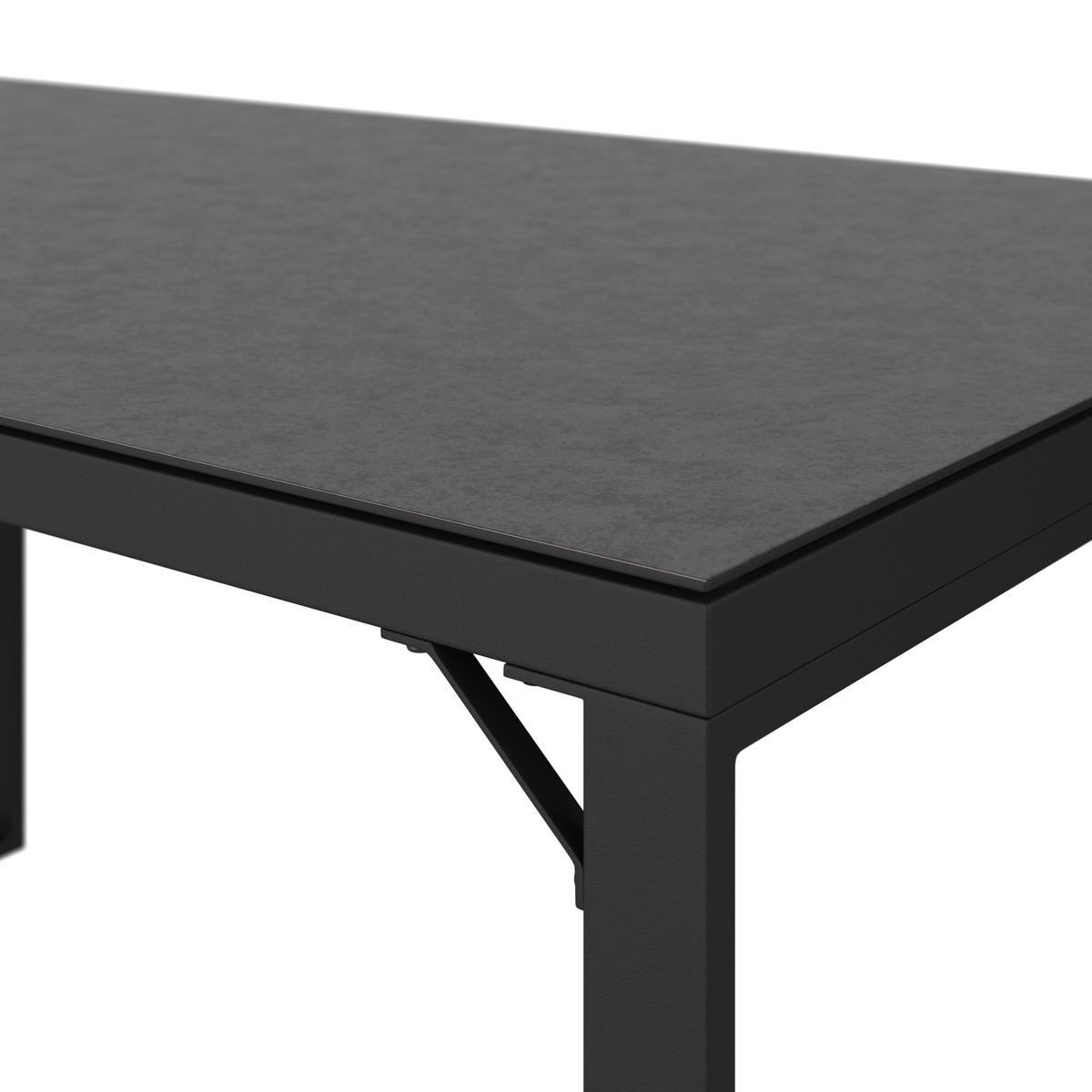 Loungegarnitur Almeria - Anthrazit, MODERN, Glas/Textil - Beldano