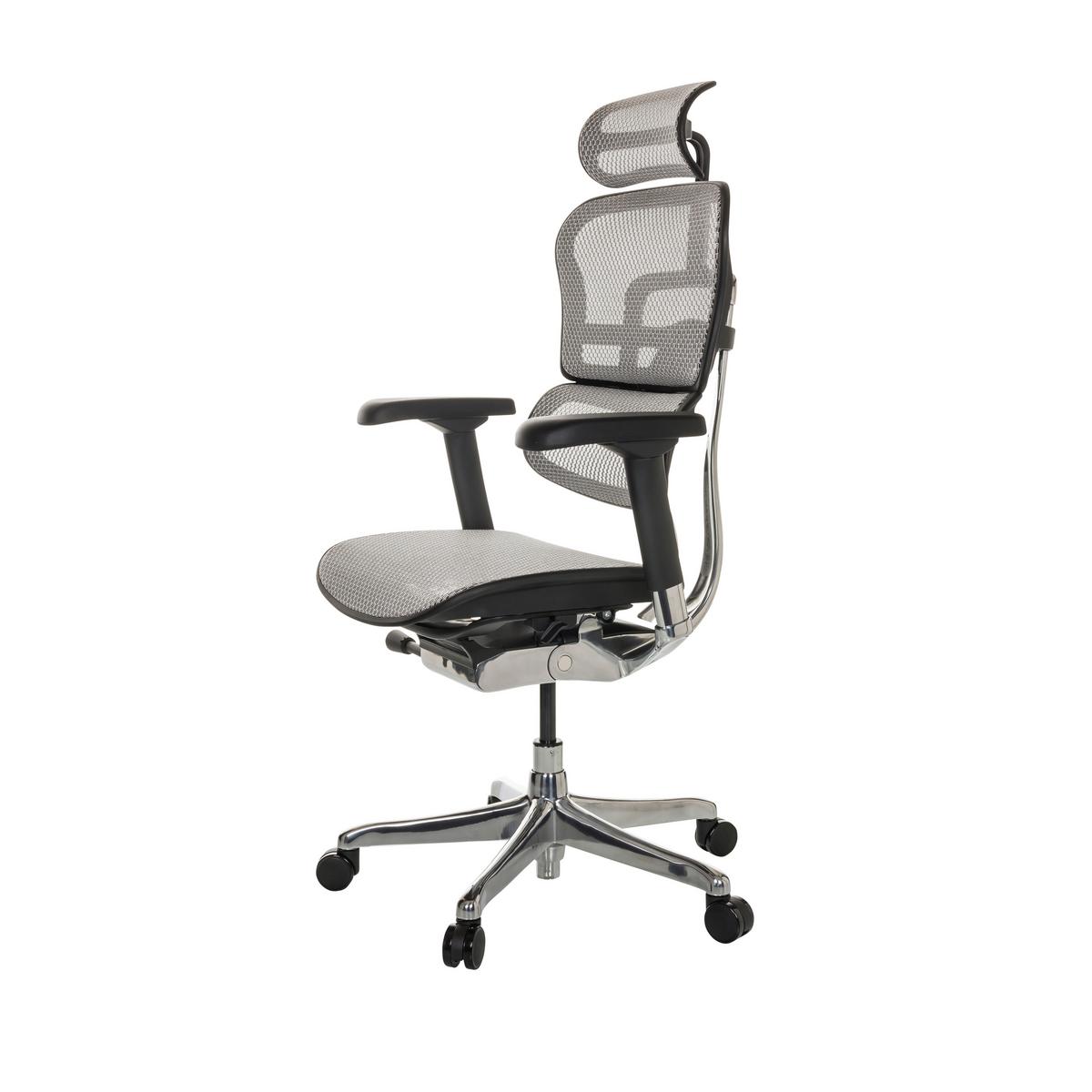 Drehstuhl Ergohuman I - Silberfarben/Hellgrau, Basics, Kunststoff/Textil (69/119-144/65cm) - MID.YOU