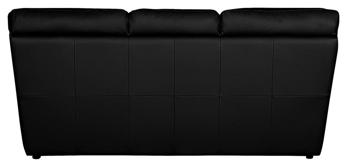Schlafsofa Oslo Schwarz B: 205 cm - Schwarz, Design, Leder (205/92/85cm) - Livetastic