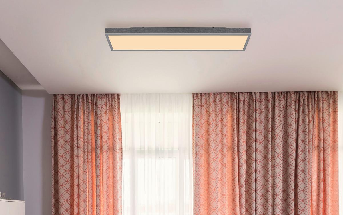 LED-Deckenleuchte Doro Silberfarben Weiß Dunkelgrau - Dunkelgrau/Silberfarben, Basics, Kunststoff/Metall (80/20/6,5cm) - Globo