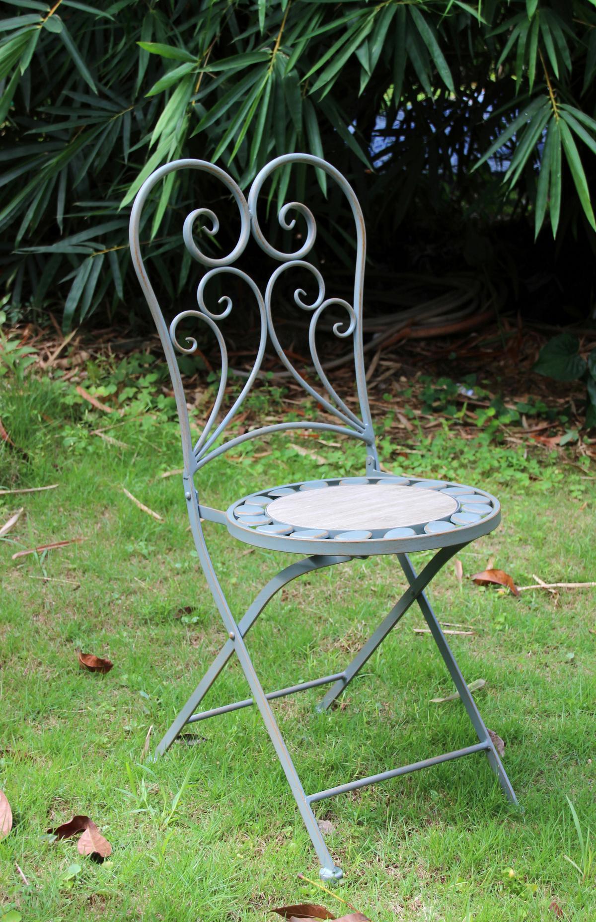 Gartenklappstuhl-set Acamp Klappstuhl Provence - Anthrazit/Beige, Basics, Keramik/Metall (38/91/38cm) - Acamp