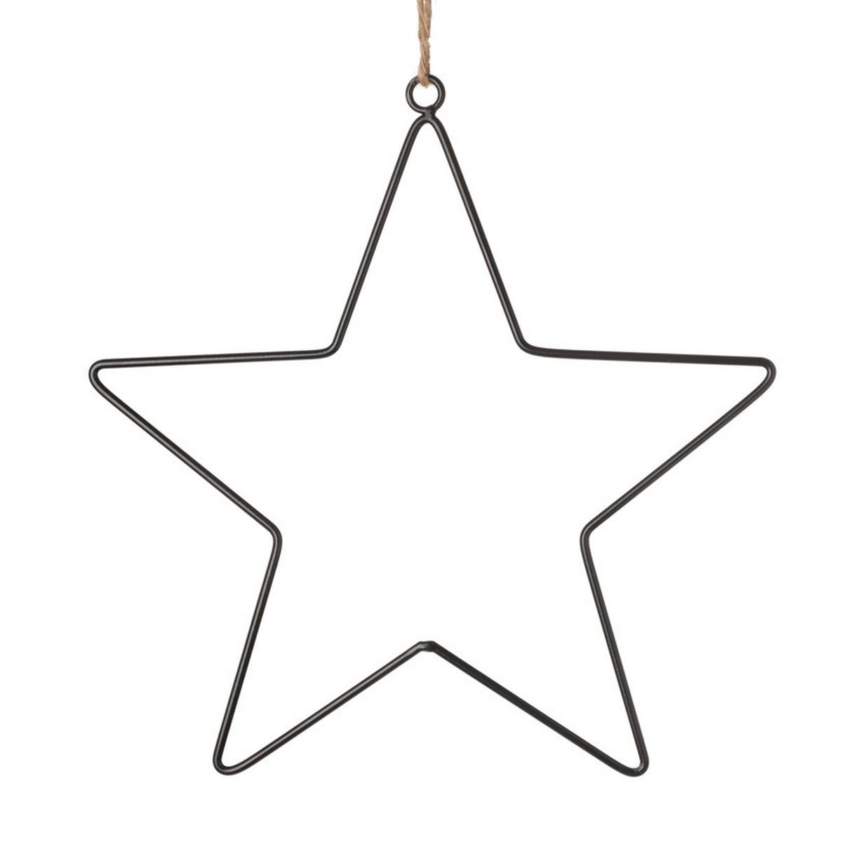 Dekohänger Stern - Schwarz, Basics, Metall (29,5/30cm)