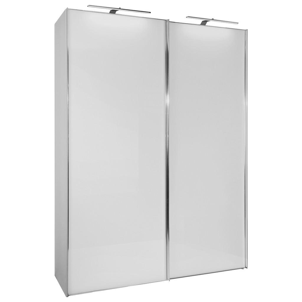 Schwebetürenschrank Glasfront 200cm Sonate, Weiß