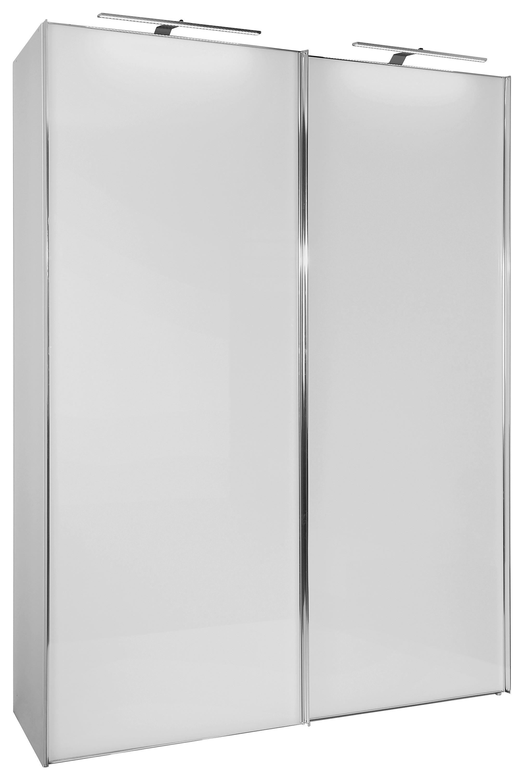 Schwebetürenschrank Glasfront 225 Cm Sonate Rom, Weiß