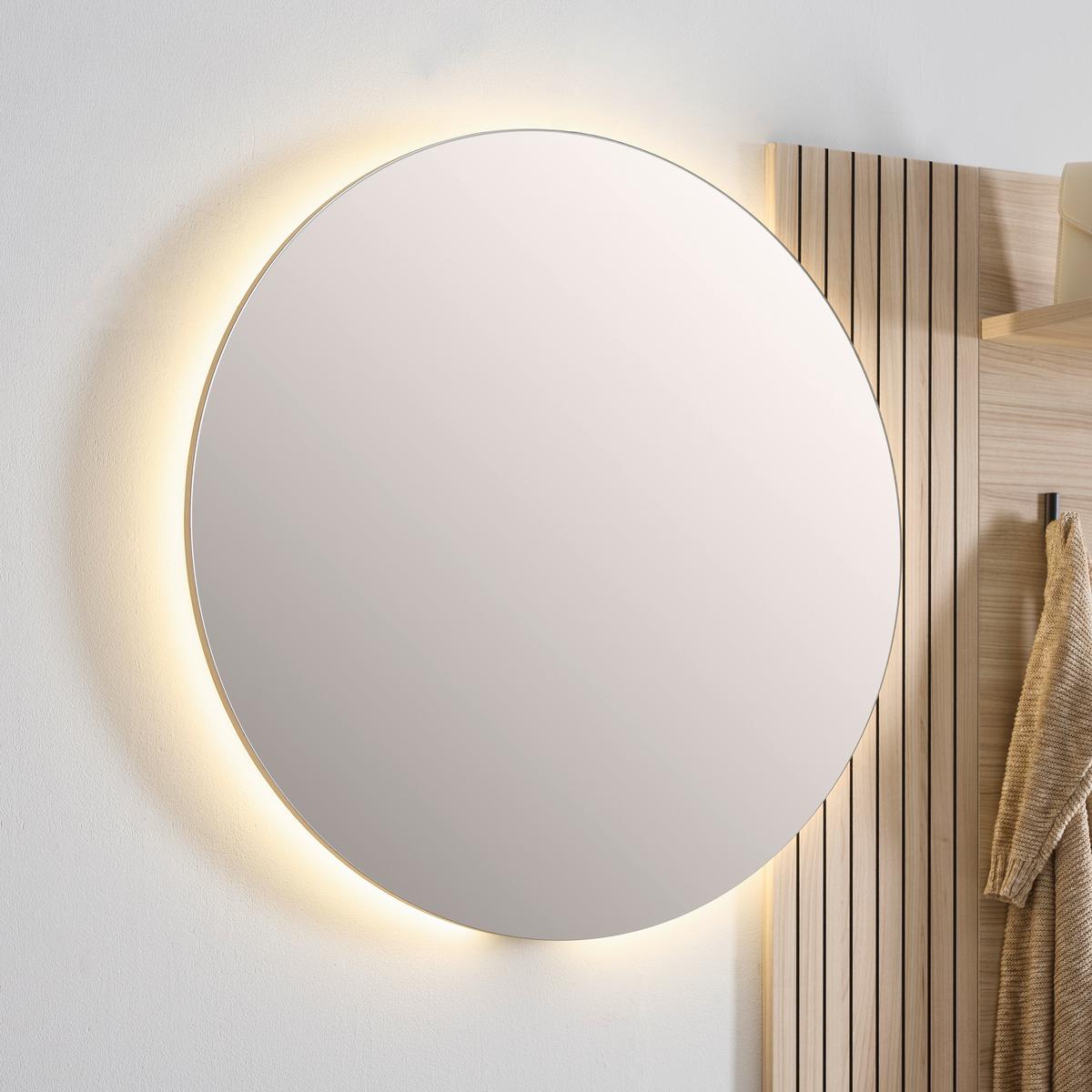 Zrkadlo s LED osvetlením PISA Ø ca. 80cm - Modern, kompozitné drevo (80/5cm) - Mömax