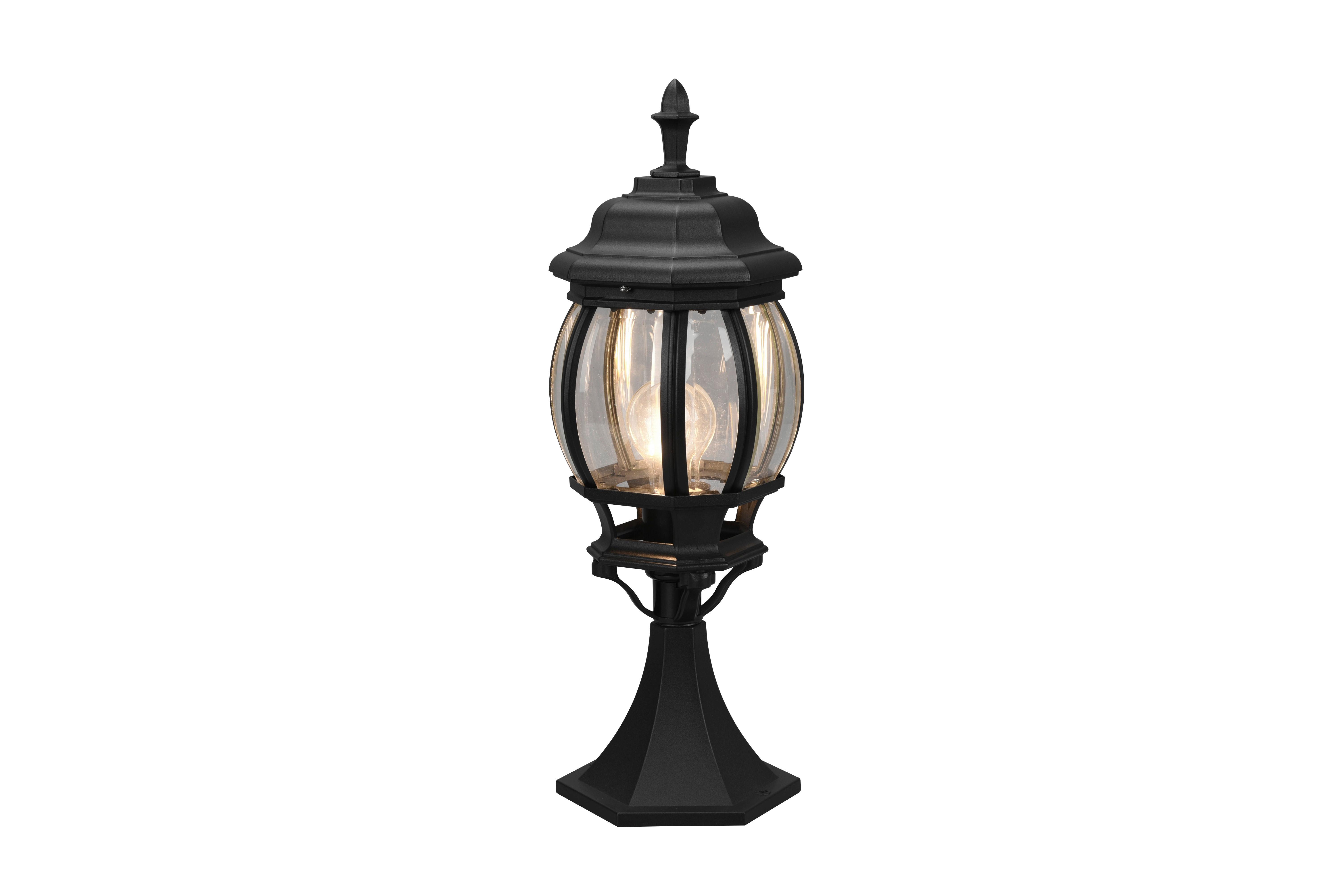 Wegeleuchte 506960132 Elvo - Klar/Schwarz, KONVENTIONELL, Glas/Metall (17/49cm) - Trio Leuchten