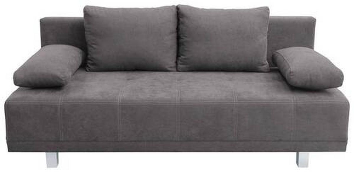 2-Sitzer-Sofa Mit Schlaffunktion Laser B: 194 cm - Chromfarben/Graubraun, Design, Textil (194/77/89cm) - MID.YOU