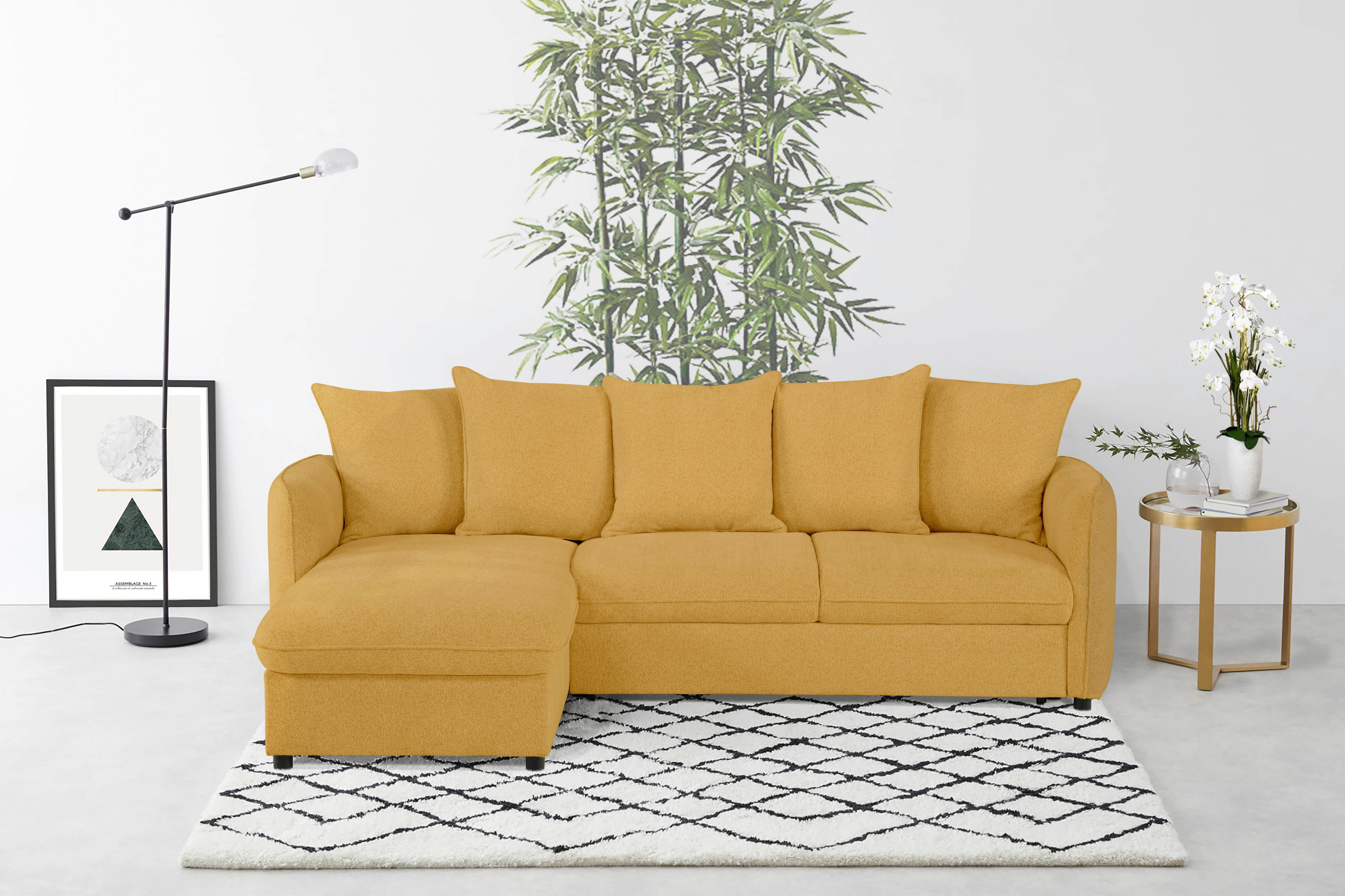 Ecksofa Costo Senfgeld S: 254 cm - Senfgelb, Design, Textil (254/160cm) - MID.YOU