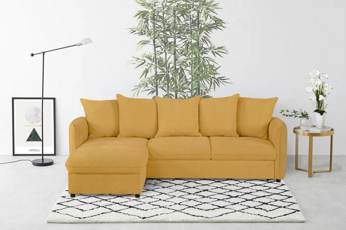 Ecksofa Costo Senfgeld S: 254 cm - Senfgelb, Design, Textil (254/160cm) - MID.YOU