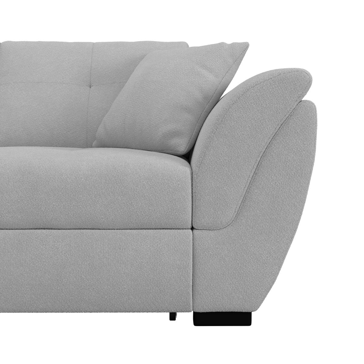 Rohová sedačka BERISSO, levá, světle šedá tk. VINCI - černá/světle šedá, Konvenční, textil/plast (187/278cm) - Ondega