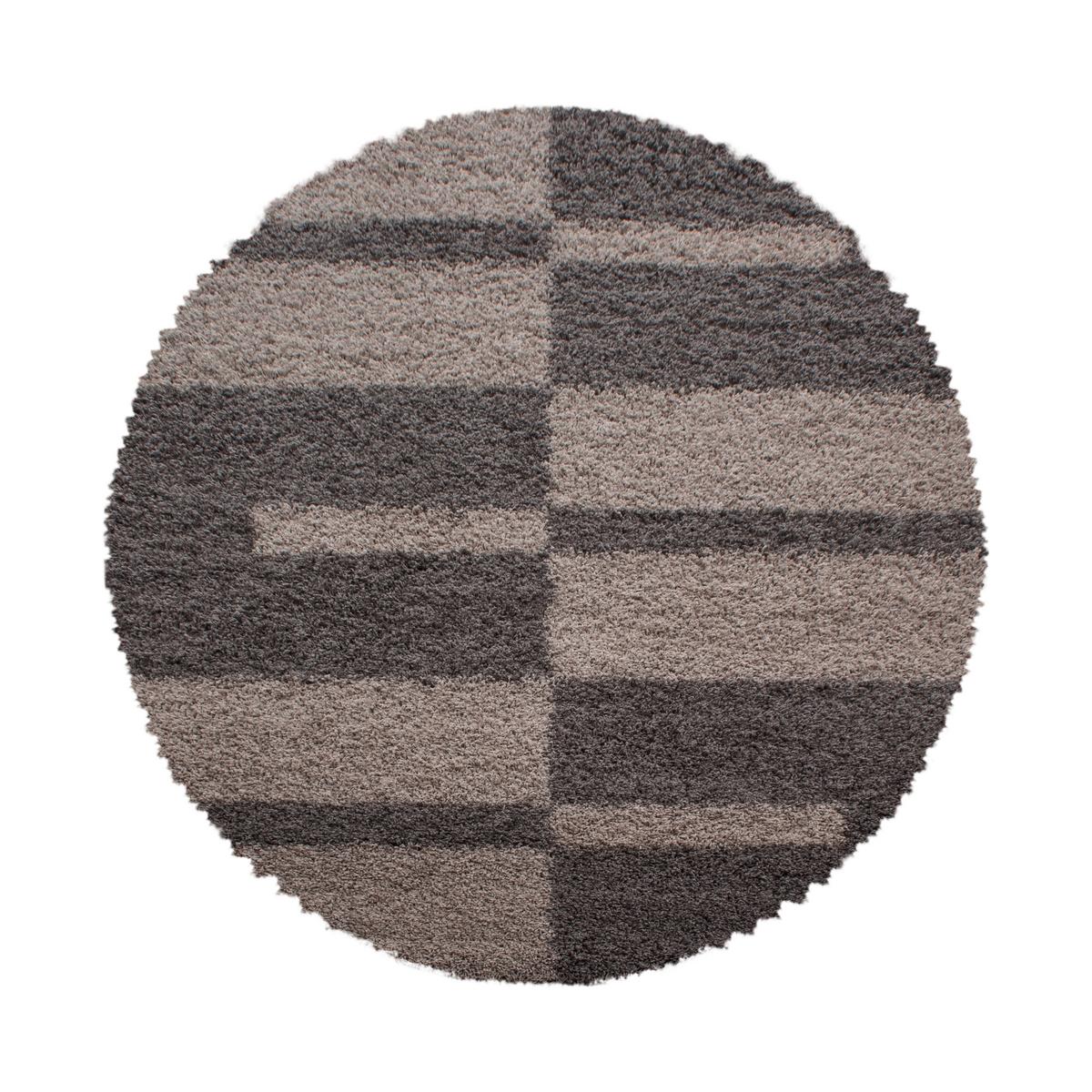 Hochflorteppich Gala - Taupe, Design, Textil (120/120cm) - Novel