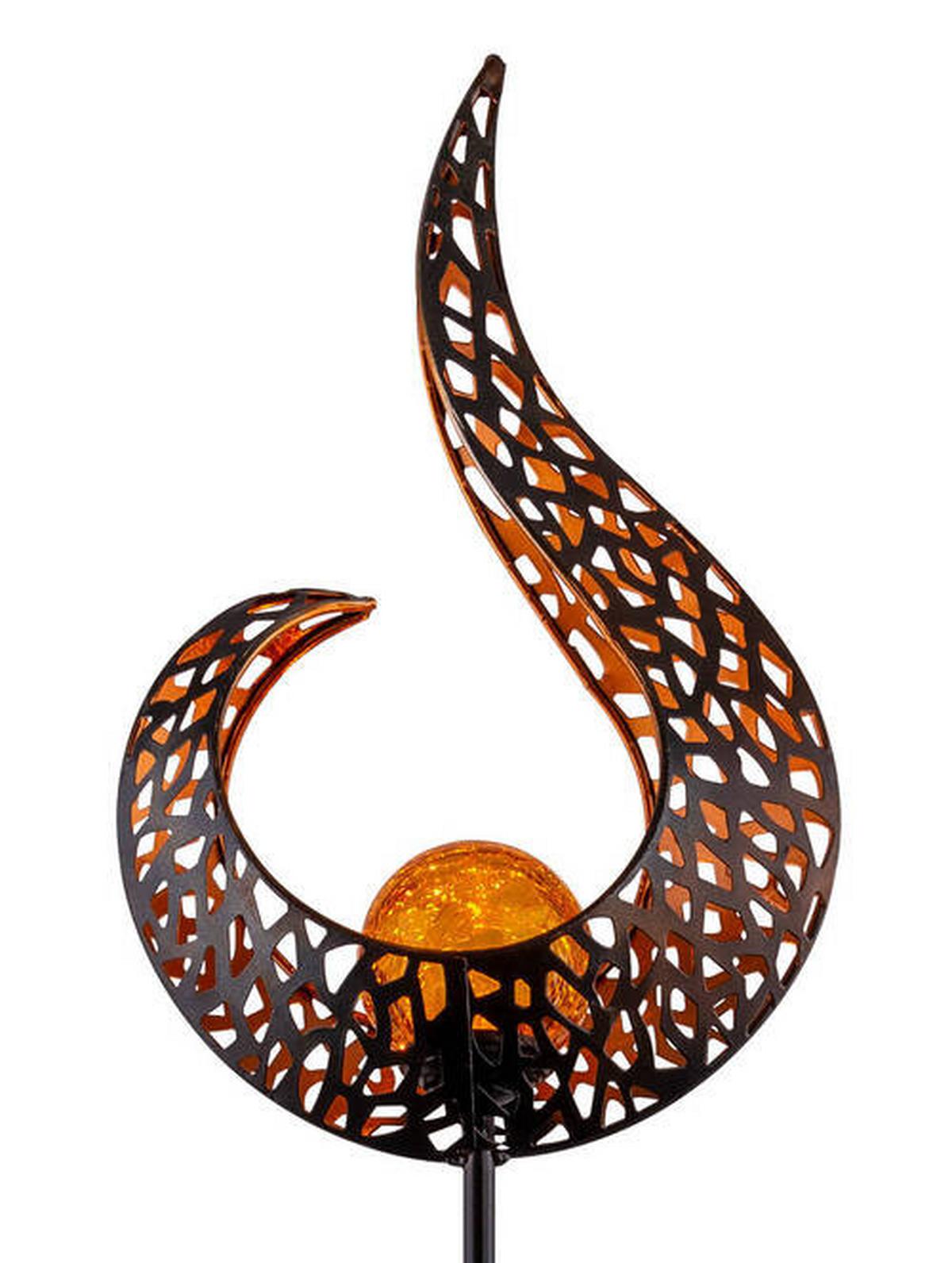 Solarleuchte Goldfarben Schwarz - Gelb/Goldfarben, Design, Glas/Metall (16,5/6,5/90cm) - Globo