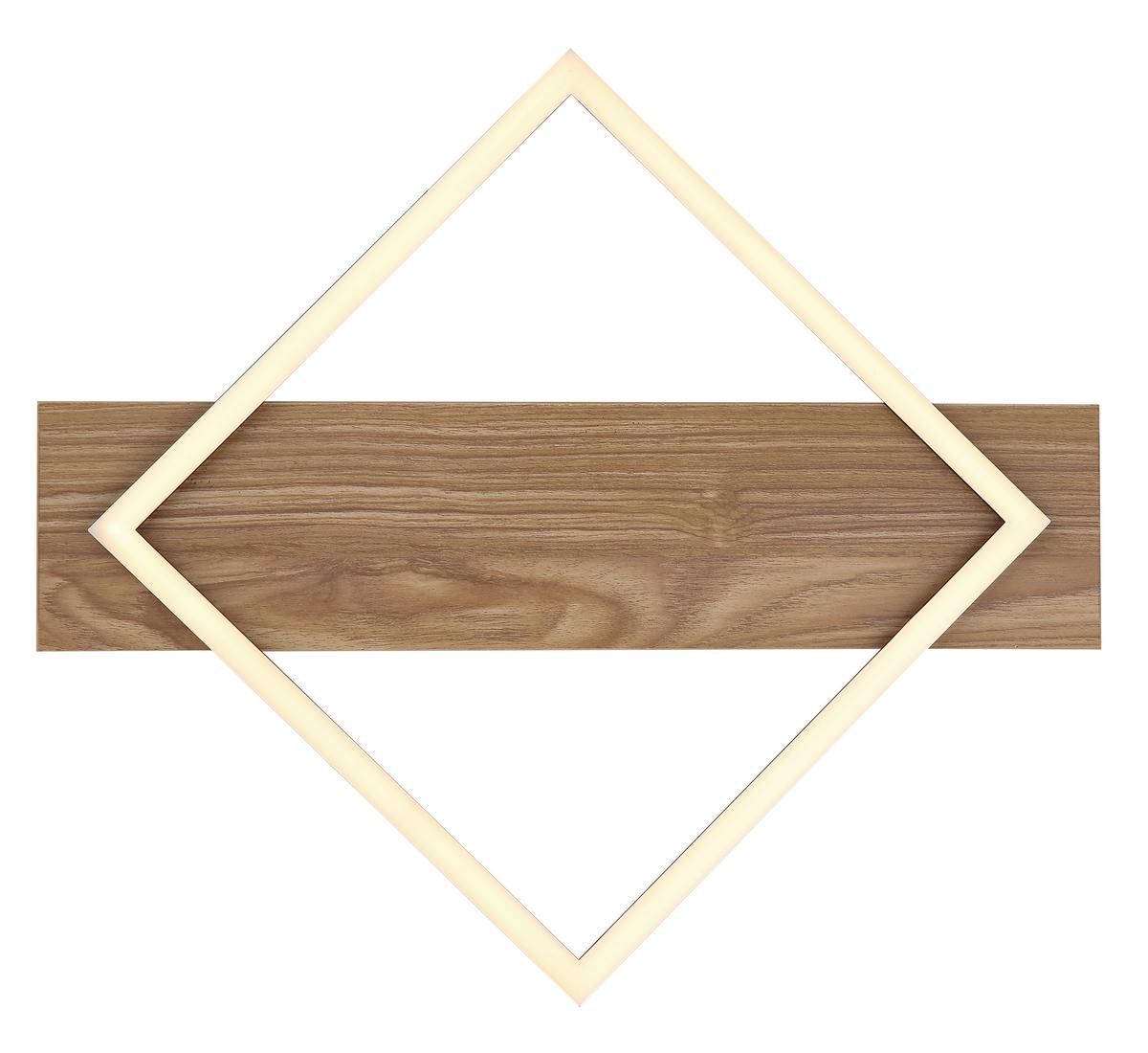 Led-deckenleuchte 67330-18 Beatrix I - Dunkelbraun/Opal, Natur, Holzwerkstoff/Kunststoff (52/46,7/6cm) - Globo