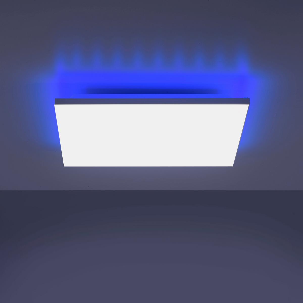 LED-Deckenleuchte Gustav L: 45 cm dimmbar mit Farbwechsler - Weiß, Design, Kunststoff/Metall (45/45/7cm)