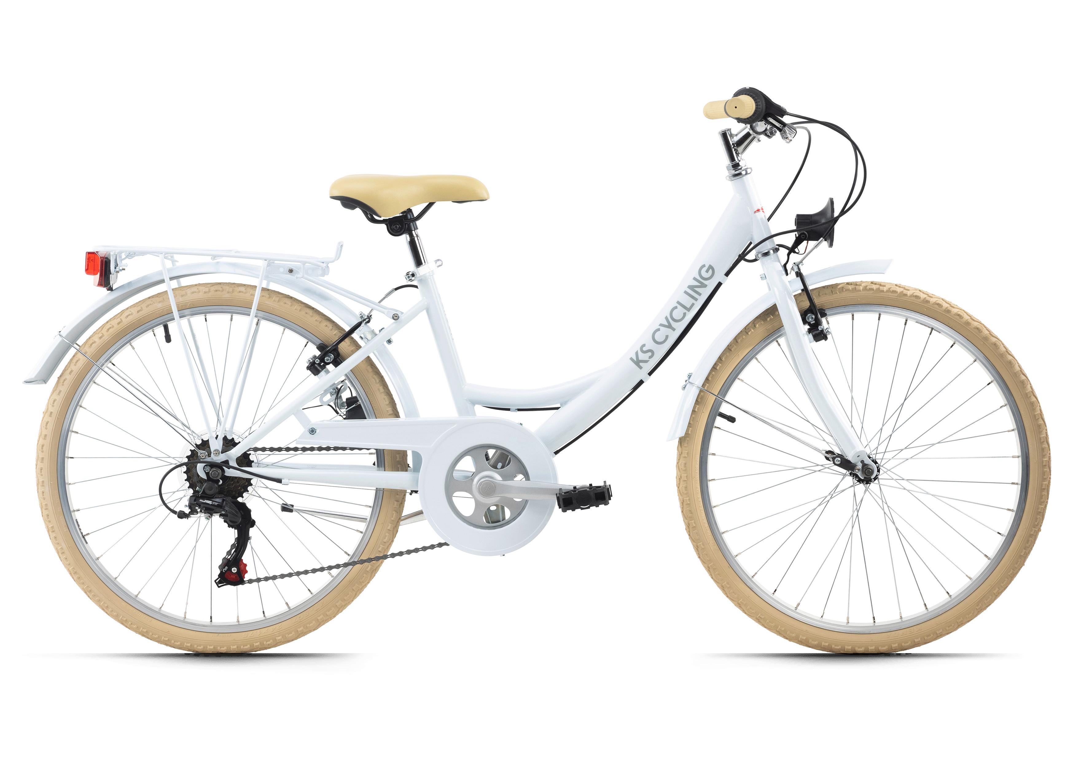 Kinderfahrrad Balloon Weiß Mit Front- U. Rücklicht, 24 Zoll - Weiß, Basics, Metall (25/140/60cm) - KS Cycling
