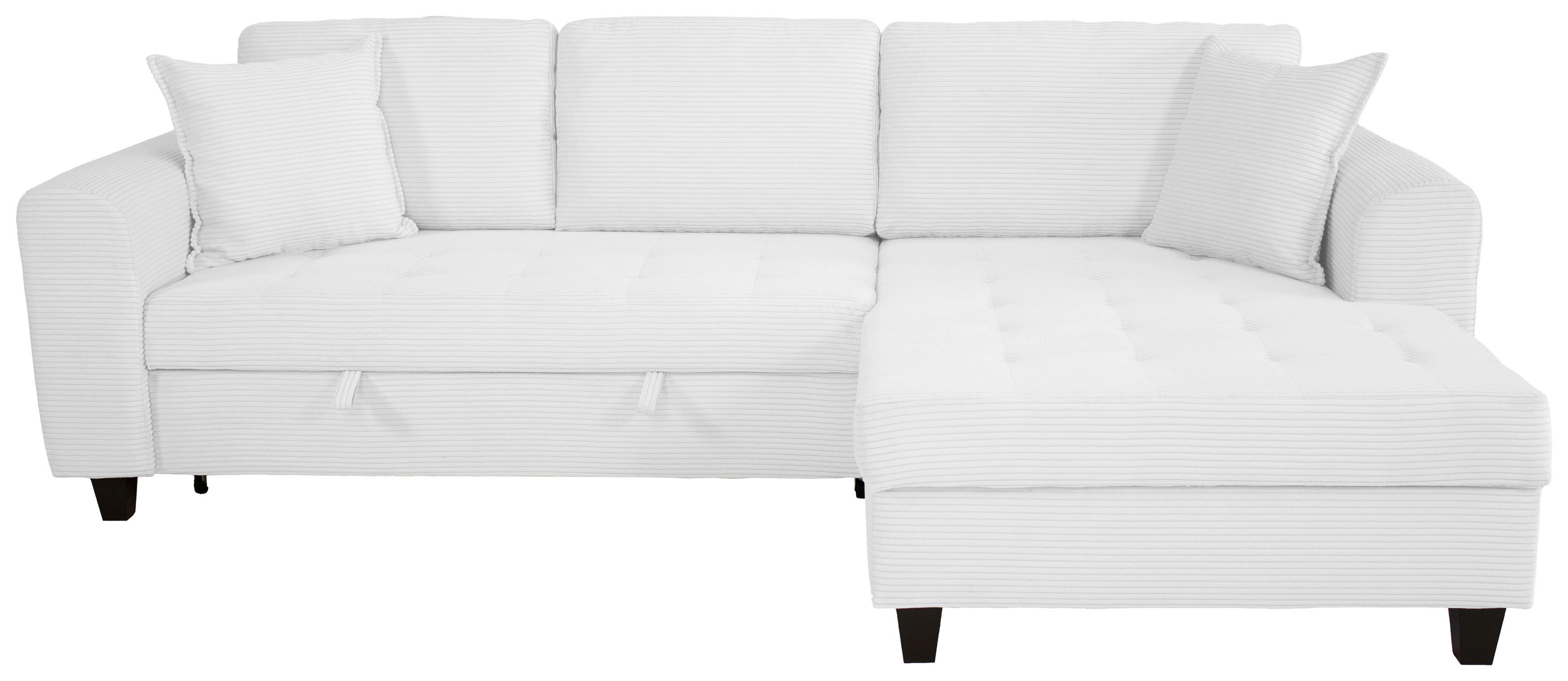 Ecksofa Moritz Silberfarben S: ca. 265x155 cm - Weiß, Trend, Textil (265/155cm)