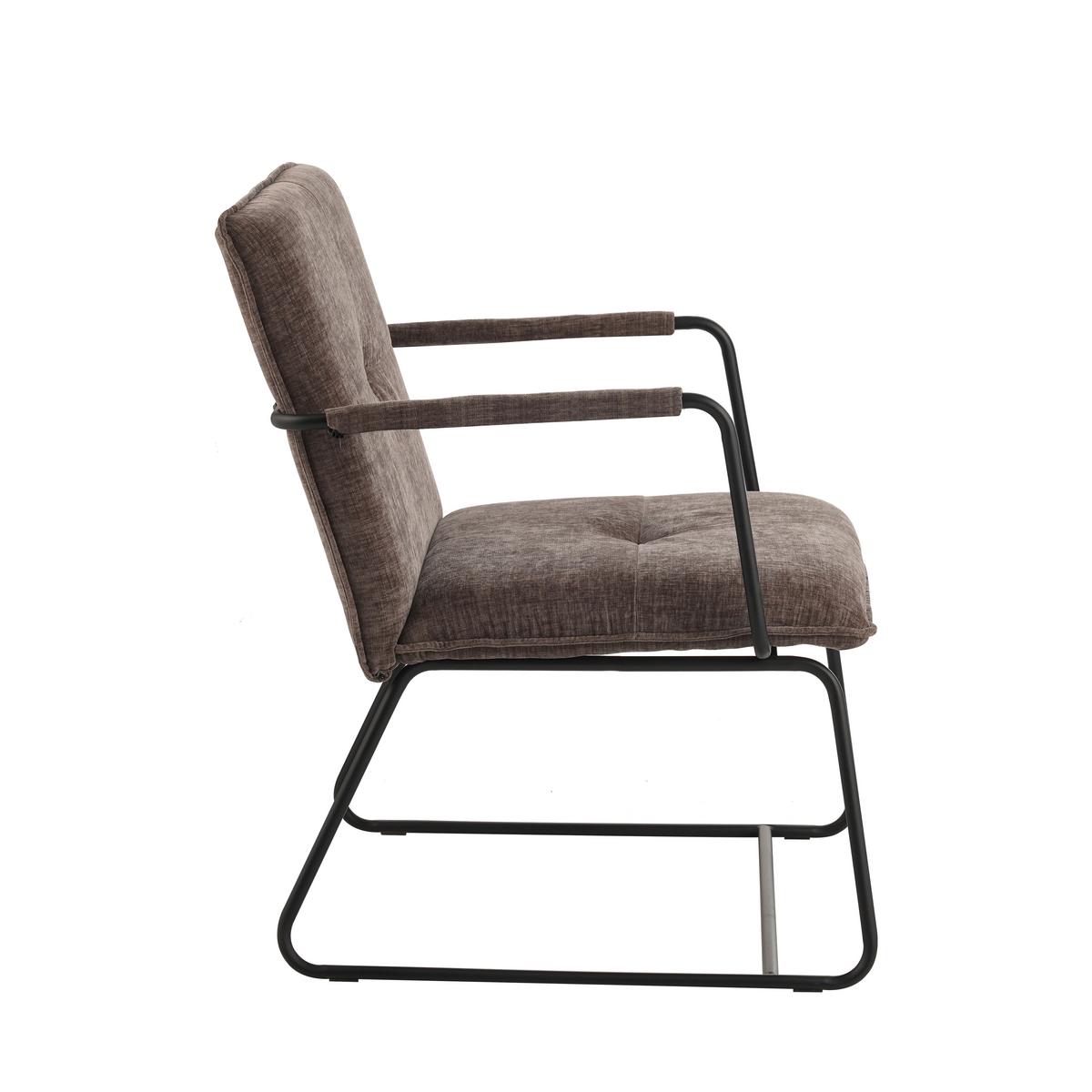 Sessel Bilbao Grau B: 65 cm - Schwarz/Grau, MODERN, Textil (65/80/68cm) - MID.YOU