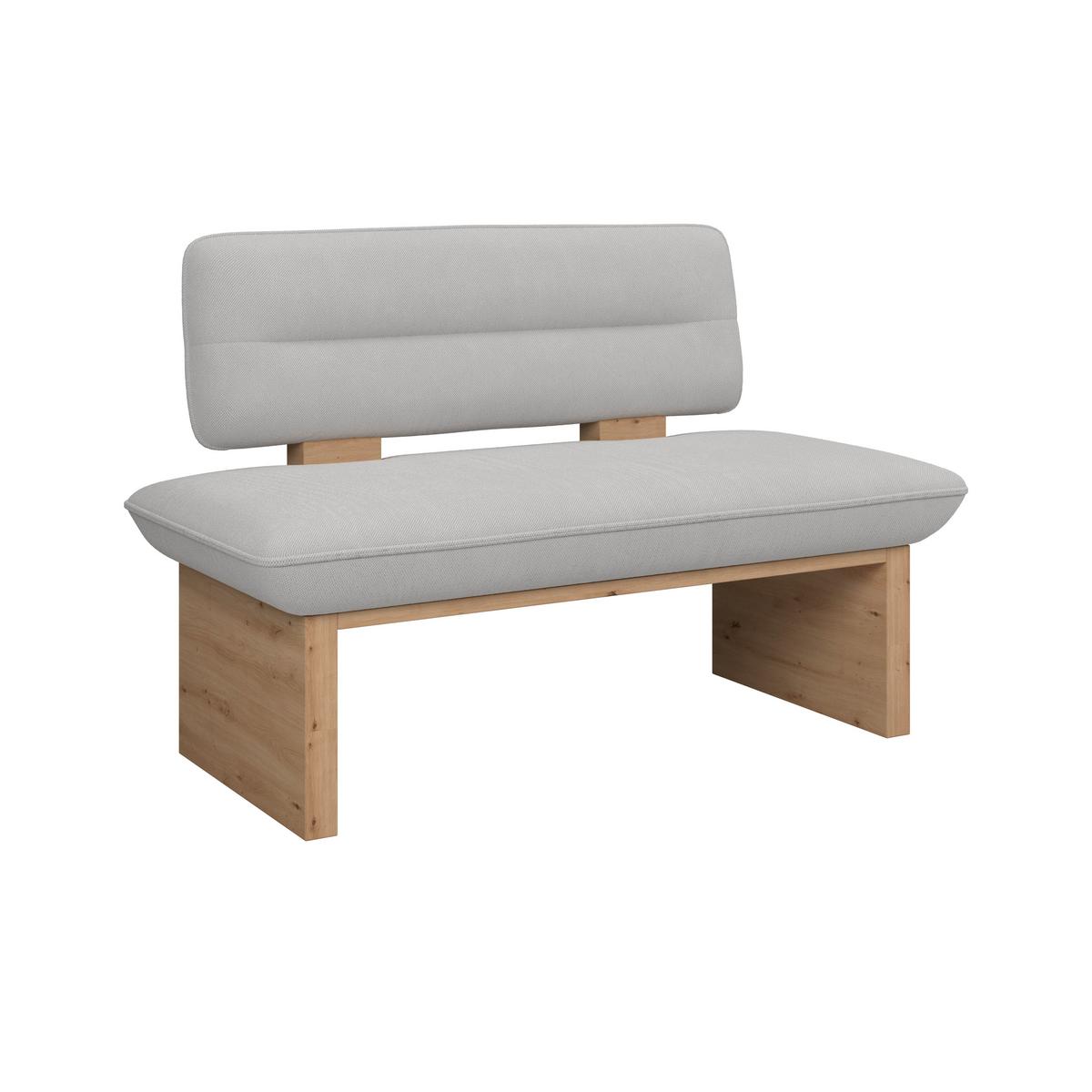 Sitzbank Beluna II Webstoff beige, B: 120cm - Eichefarben/Beige, KONVENTIONELL, Holzwerkstoff/Textil (120/87/67cm) - James Wood