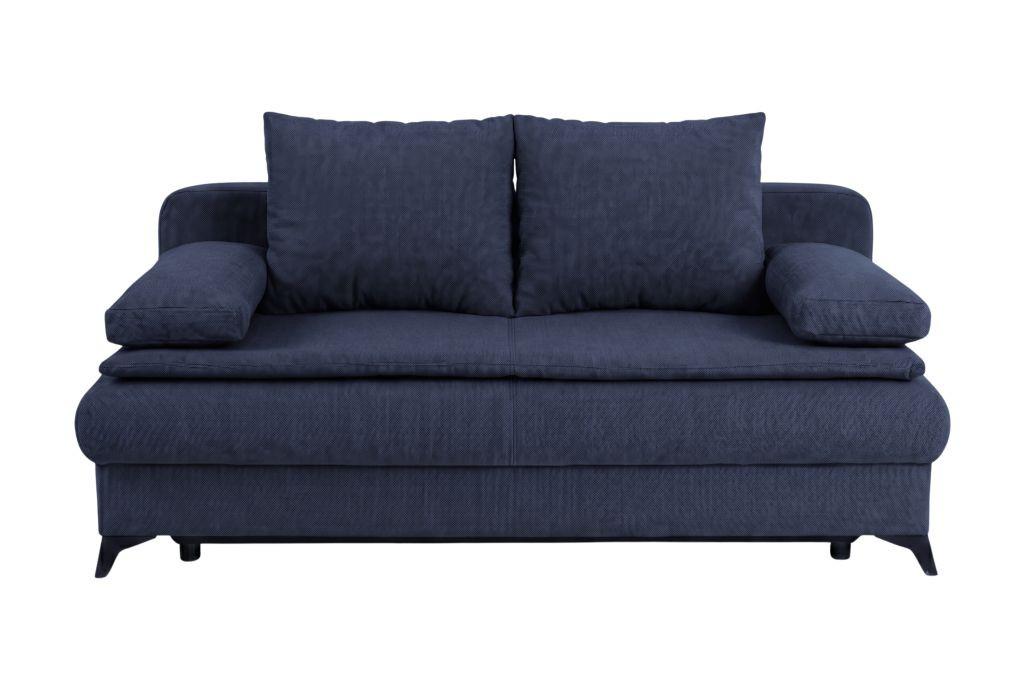 Rozkladacia pohovka KEN, tmavomodrá - čierna/tmavomodrá, Konventionell, kompozitné drevo/textil (209/105cm) - Based