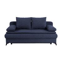 Rozkladacia pohovka KEN, tmavomodrá - čierna/tmavomodrá, Konventionell, kompozitné drevo/textil (209/105cm) - Based