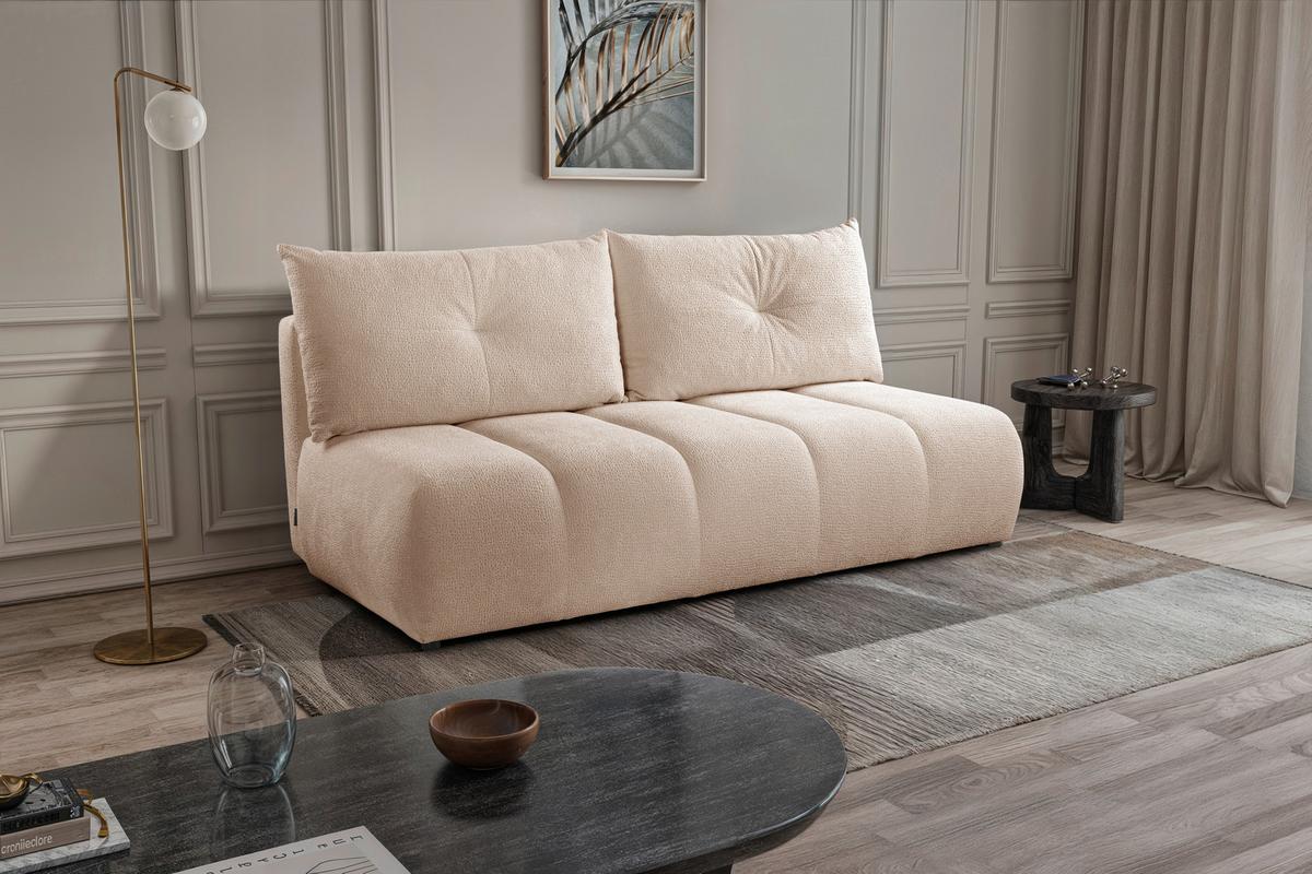 Schlafsofa Milo, Beige B: 209 Cm - Beige/Creme, Design, Holz/Holzwerkstoff (209/100/103cm) - MID.YOU