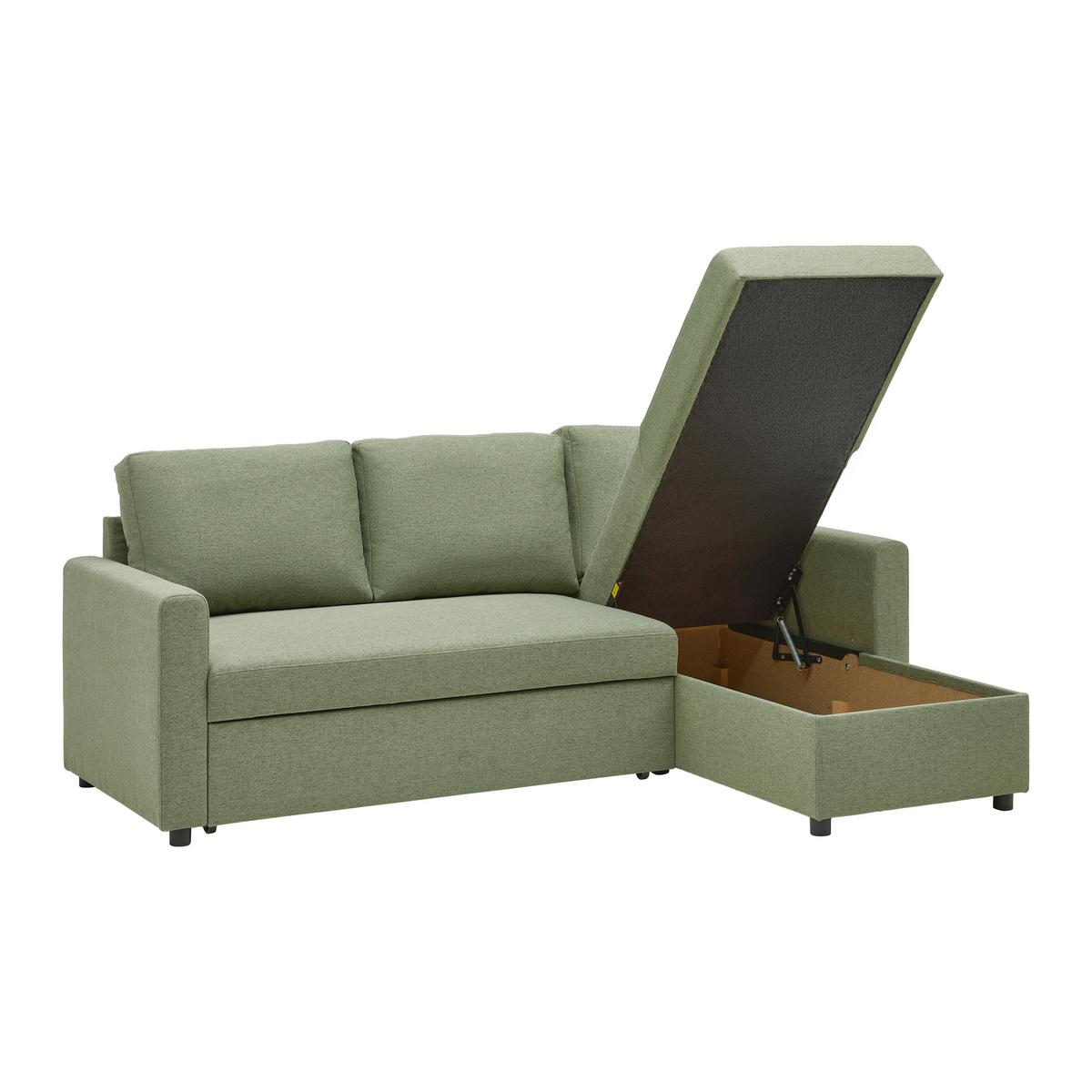 Rohová sedačka VICTORIA, obojstranná, zelená - černá/zelená, Moderní, kov/dřevo (215/82/145cm) - P & B