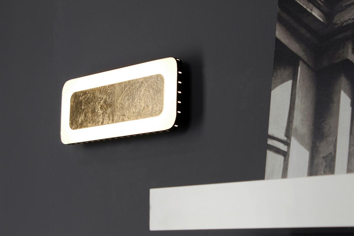 Led-wandleuchte S Go Solaris 1-Flammig 3-Helligkeitsstufen - Goldfarben/Schwarz, Design, Metall (30/12/4,5cm)