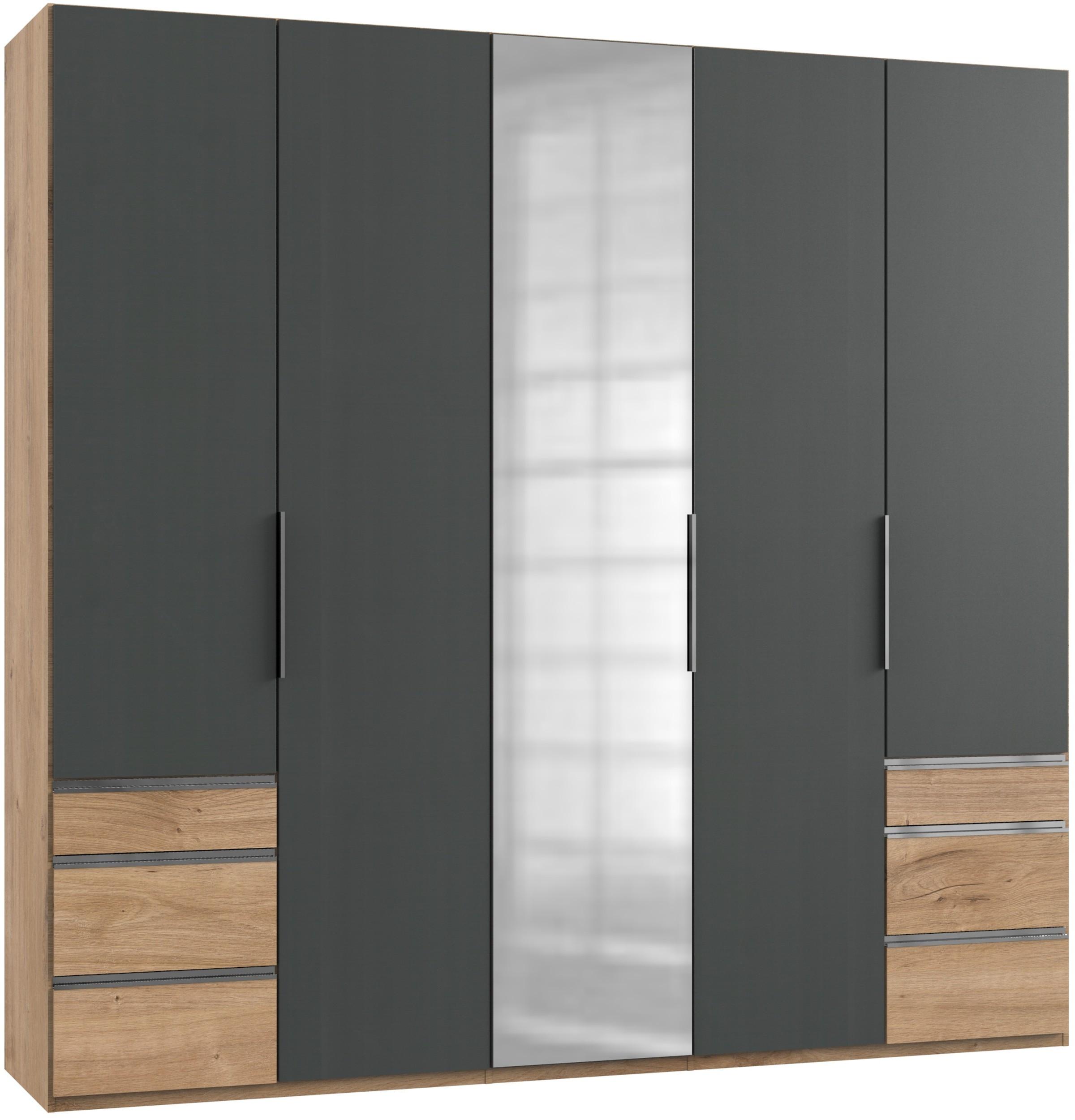 Drehtürenschrank Level36a Graphit/eiche B:250cm - Eichefarben/Graphitfarben, MODERN, Holzwerkstoff (250/236/58cm) - MID.YOU