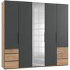 Drehtürenschrank Level36a Graphit/eiche B:250cm - Eichefarben/Graphitfarben, MODERN, Holzwerkstoff (250/236/58cm) - MID.YOU