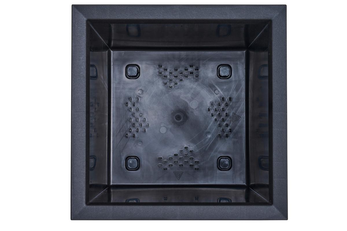 Blumenkasten Schwarz Betonoptik B: 40 cm - Schwarz, Basics, Kunststoff (40/40/40cm) - Siena Garden