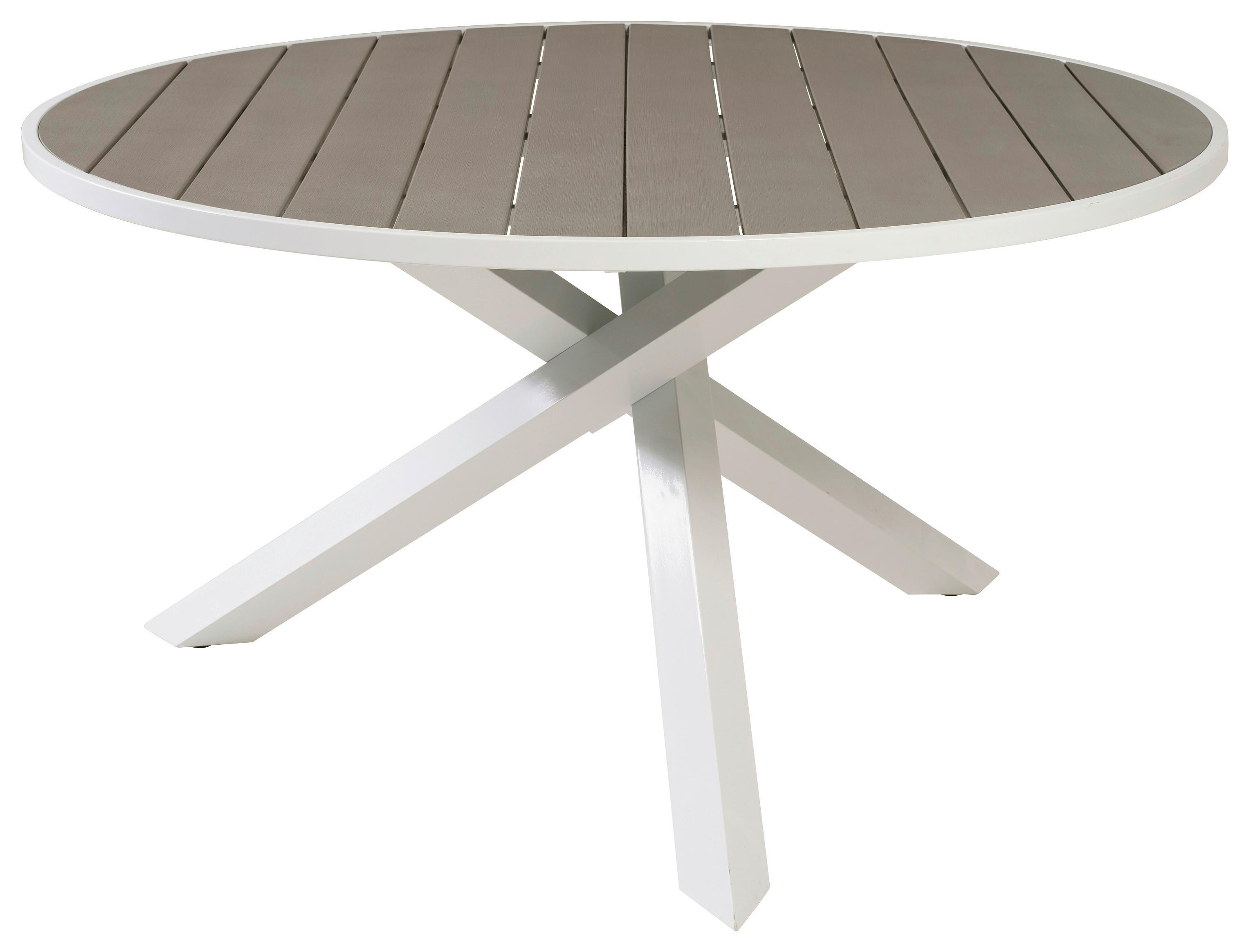 Gartentisch Parma - Weiß/Grau, KONVENTIONELL, Kunststoff/Metall (140/140/73cm) - Gardenson