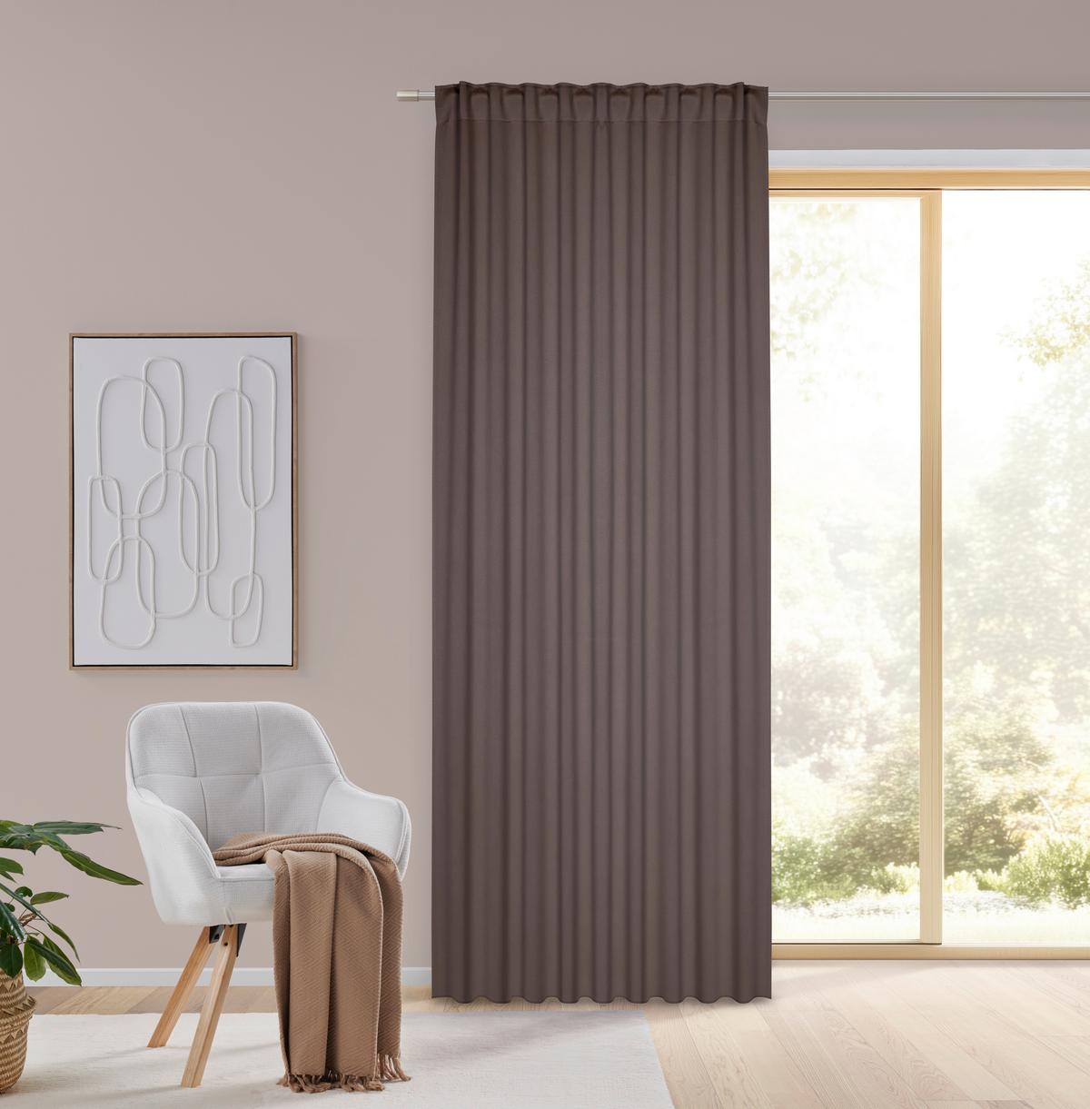 ZATEMŇOVACÍ ZÁVES HENRI - hnedá, textil (135/245cm) - Mömax