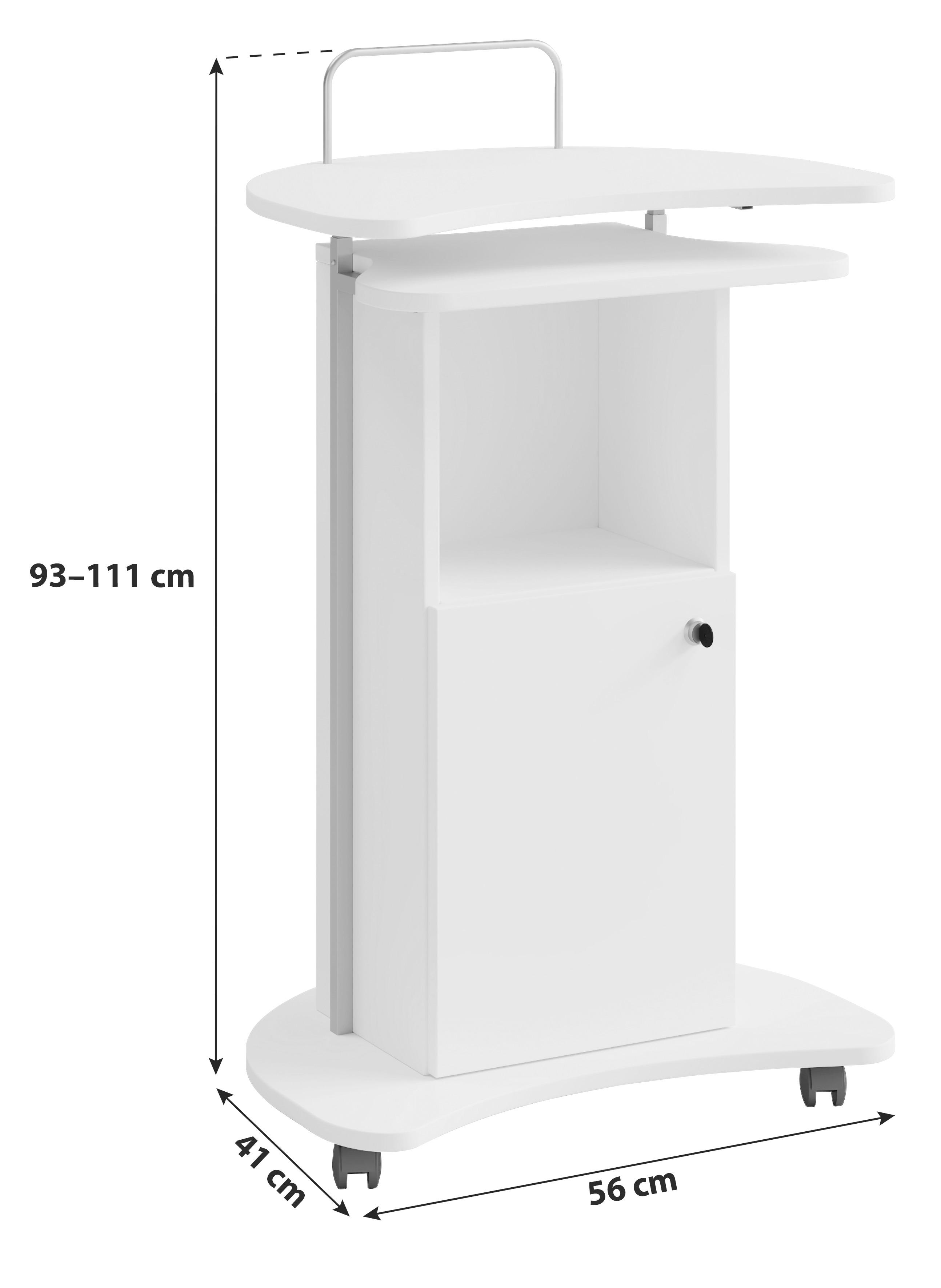 Rednerpult mit Rollen und Stauraum