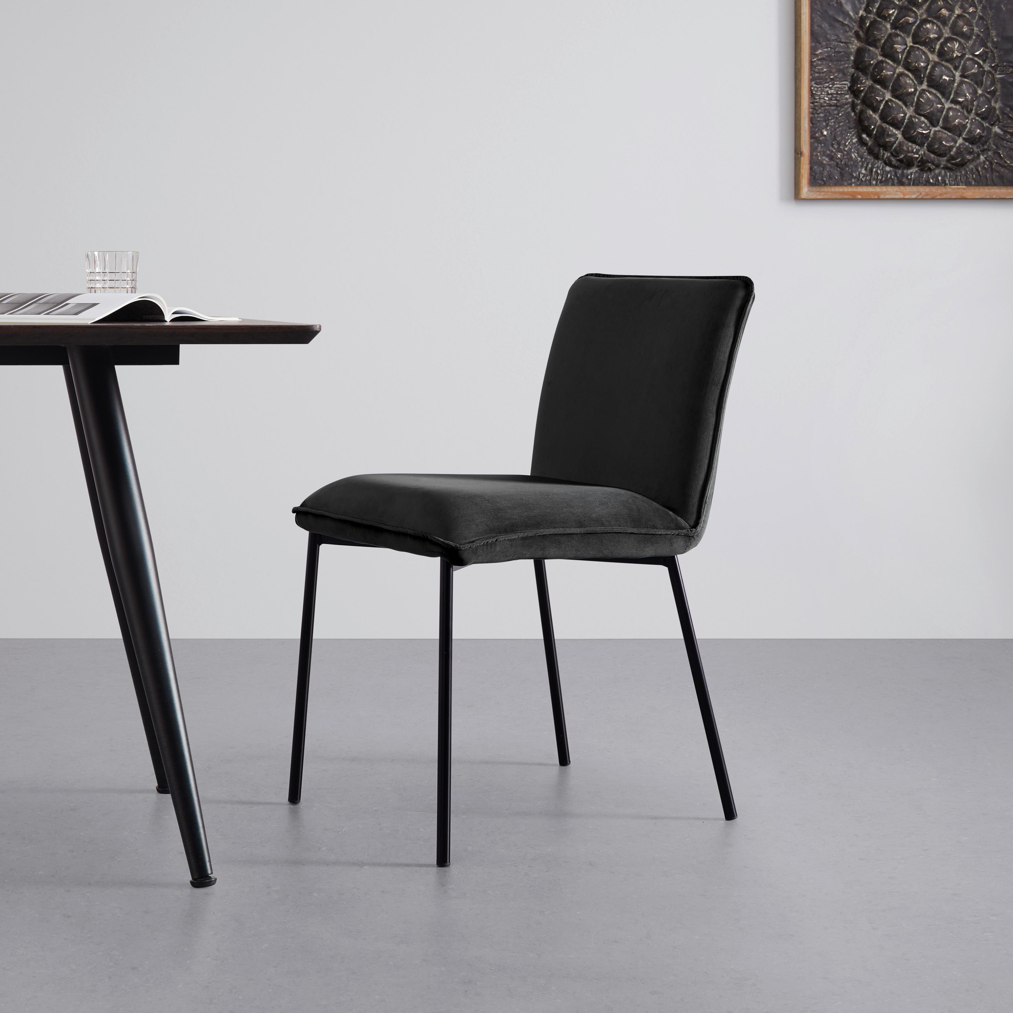 Židle DARLA černá - černá, Moderní, kov/dřevo (49cm) - Bessagi Home