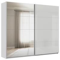 Tolóajtós Szekrény Feldkirch 271/229 Cm - magasfényű szürke/ezüstszínű, Modern, faalapú anyag/Üveg (271/229/62cm)