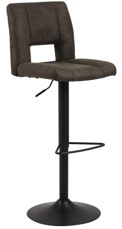 Barhocker höhenverstellbar mit Lehne Sylvia Anthrazit - Anthrazit/Schwarz, Design, Textil/Metall (41,5/94-115/52cm) - Carryhome