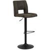 Barhocker höhenverstellbar mit Lehne Sylvia Anthrazit - Anthrazit/Schwarz, Design, Textil/Metall (41,5/94-115/52cm) - Carryhome