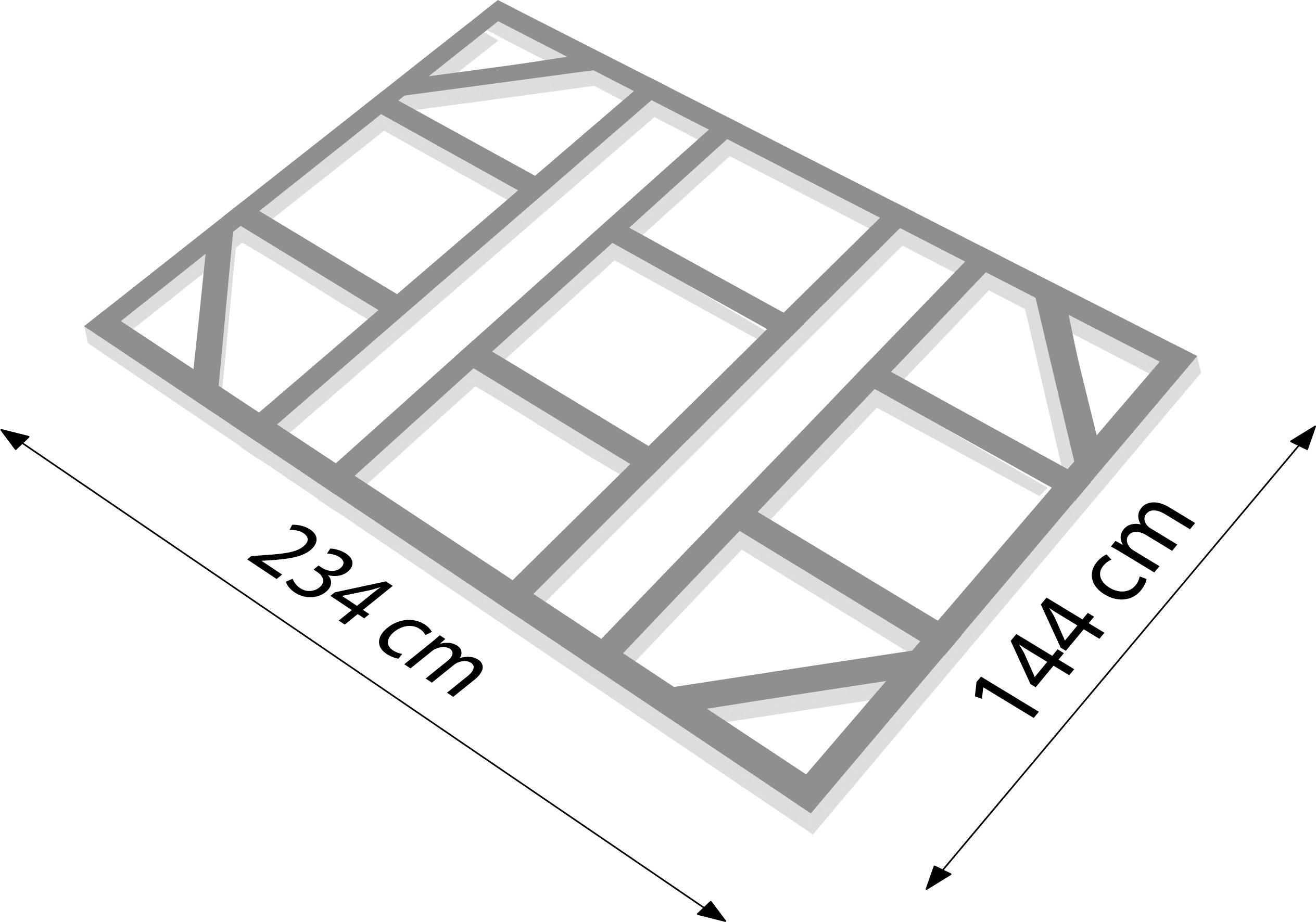 Fundamentrahmen 144x234cm, Stahl, Wetterfest - Silberfarben, Basics, Metall (144/2/234cm)